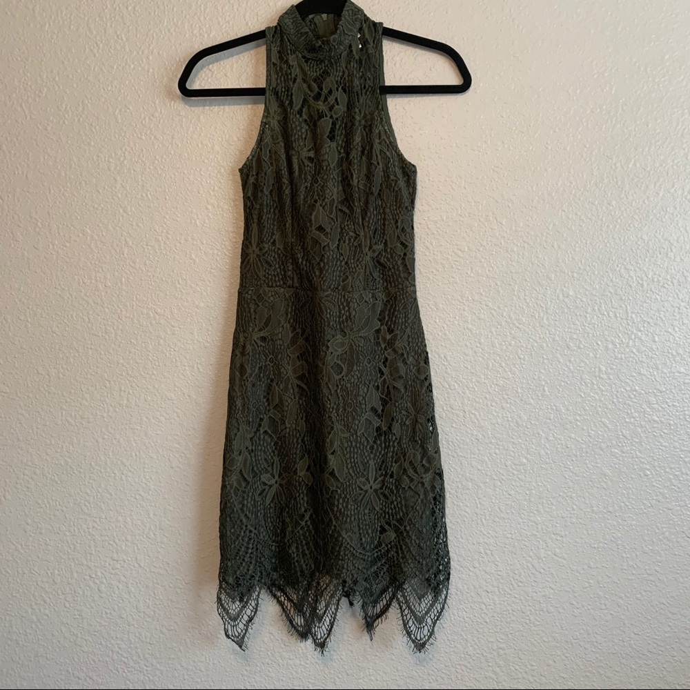 Sleeveless Lace Dress | Hunter Green | Xhilaration